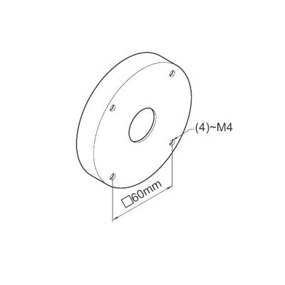 WRKPRO Magnetic clamp Ø102 mm for LED Machine light with 60x60 mm mounting holes